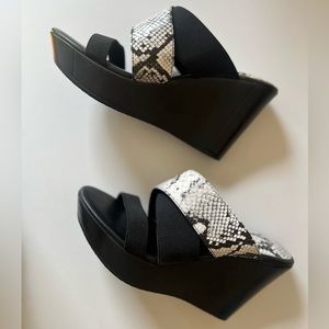 Charles by Charles David Fefe Snakeskin Wedges